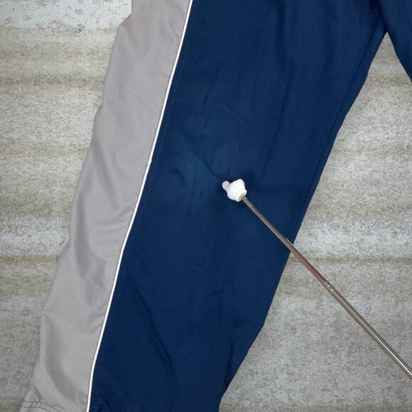 Vintage Y2K Nike Track Pants Youth L Baggy Wide Navy Blue Polyester Sweatpants - Picture 8 of 8